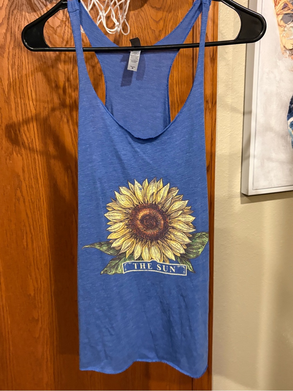 Next Level Apparel Blue Sunflower Graphic Tank